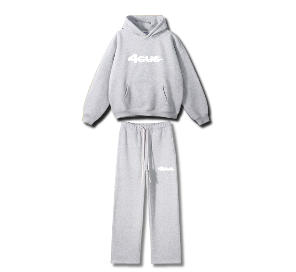 Wide Leg Tracksuit - Light Grey