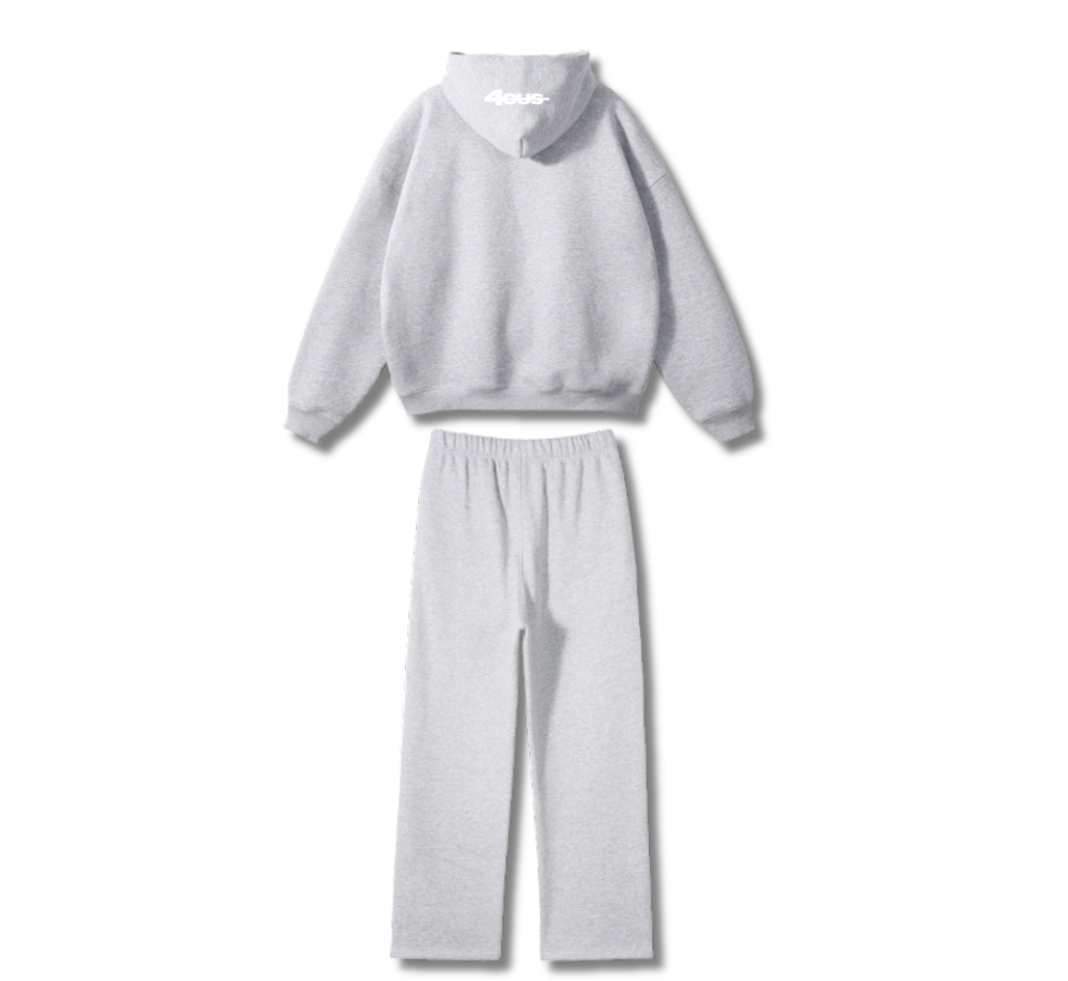 Wide Leg Tracksuit - Light Grey