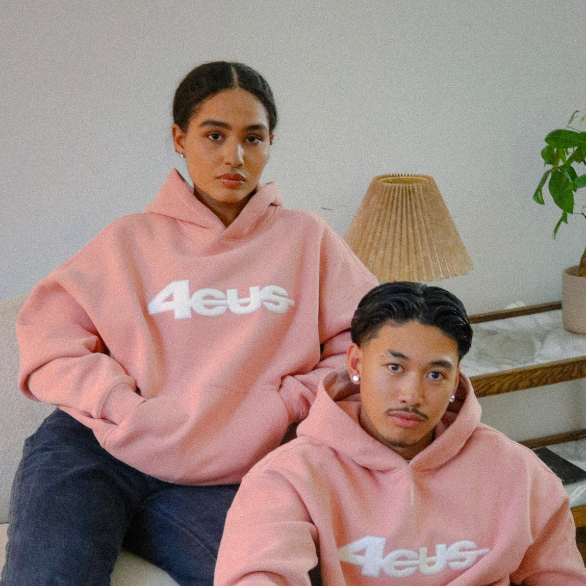 Chenille Patch Hoodie - Peach