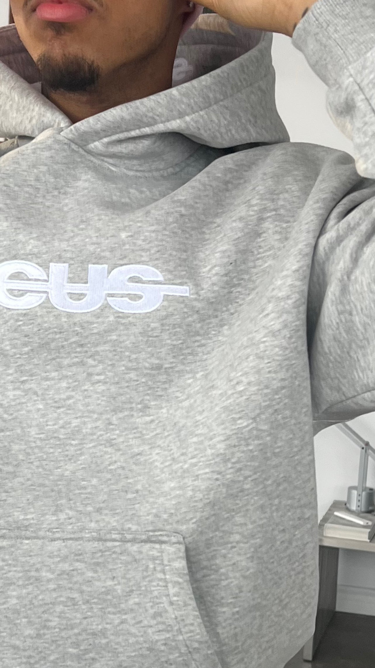 Wide Leg Hoodie - Light Grey