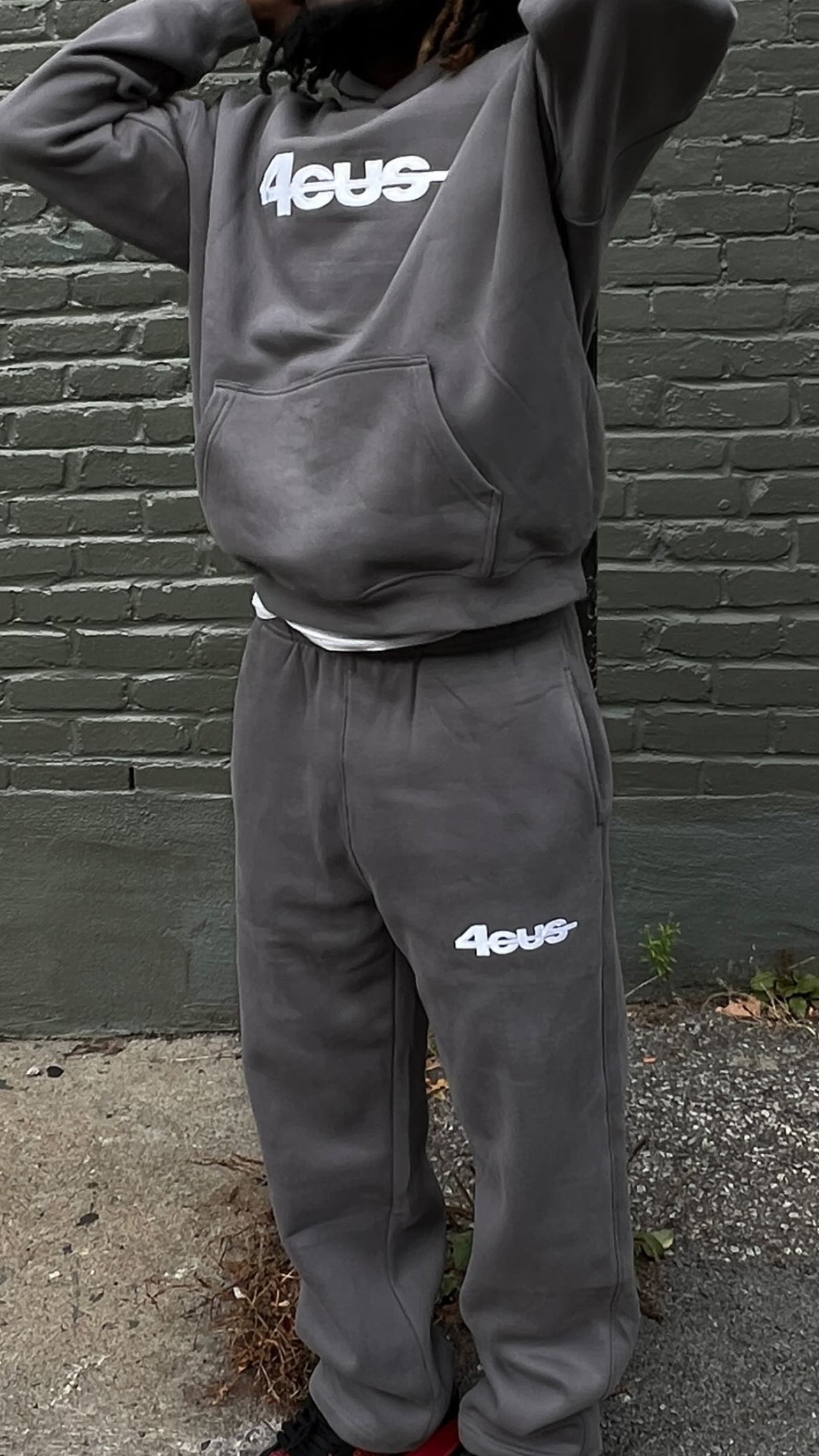 Wide Leg Hoodie - Stone Gray
