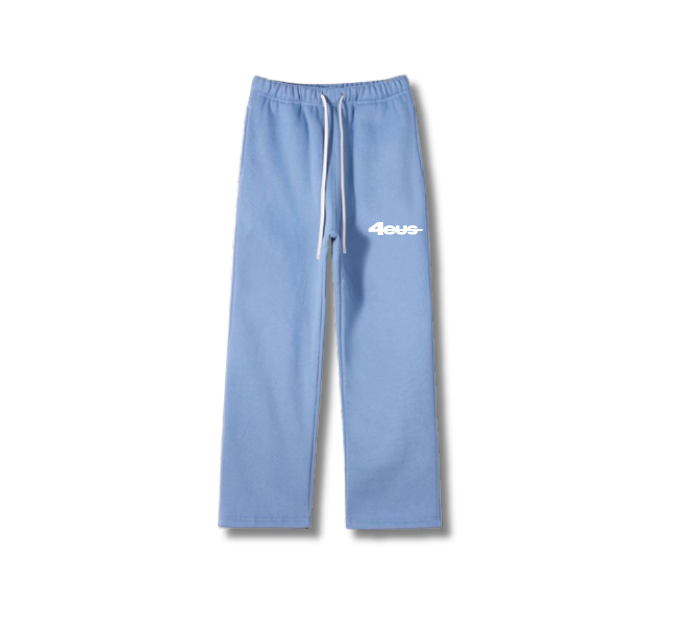 Wide Leg Sweatpants - Baby Blue