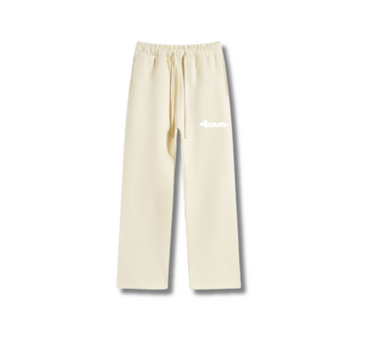 Wide Leg Sweatpants - Beige