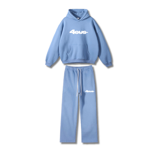 Wide Leg Tracksuit - Baby Blue