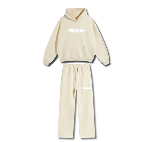 Wide Leg Tracksuit - Beige