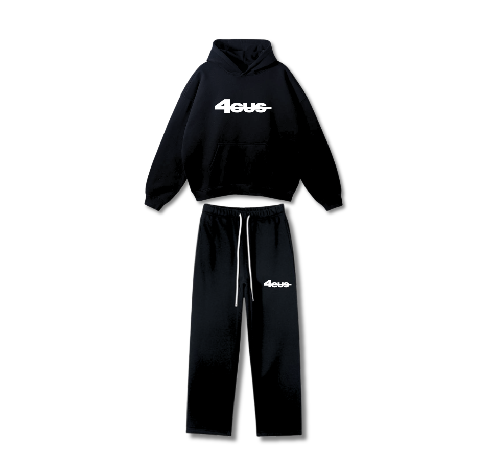 Wide Leg Tracksuit - Black