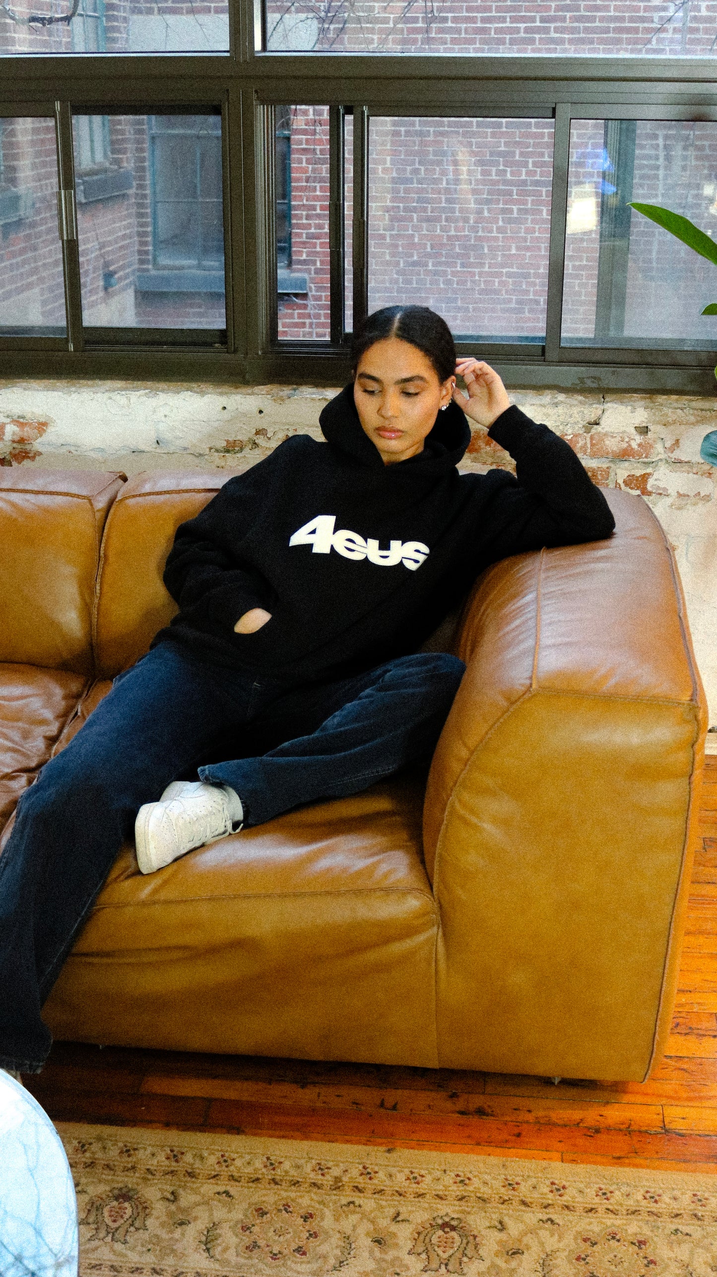 Chenille Patch Hoodie - Onyx