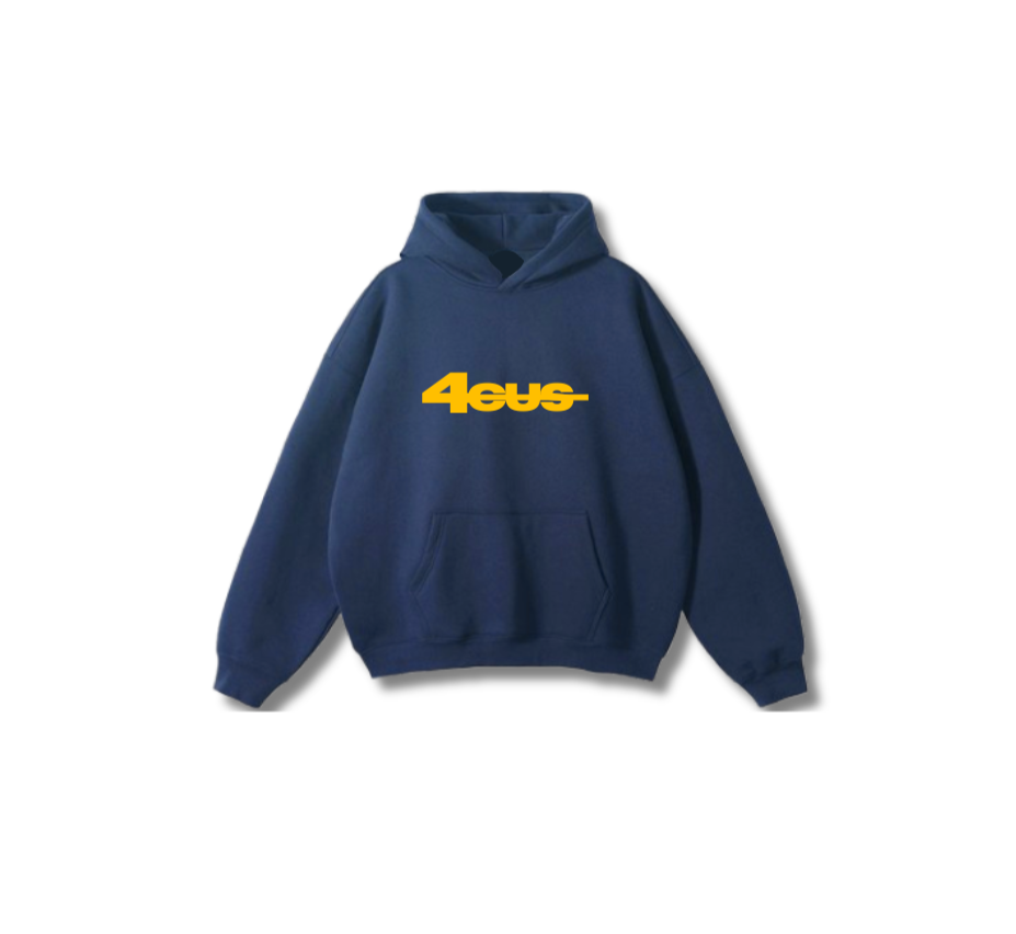 Wide Leg Hoodie - Yellow Navy