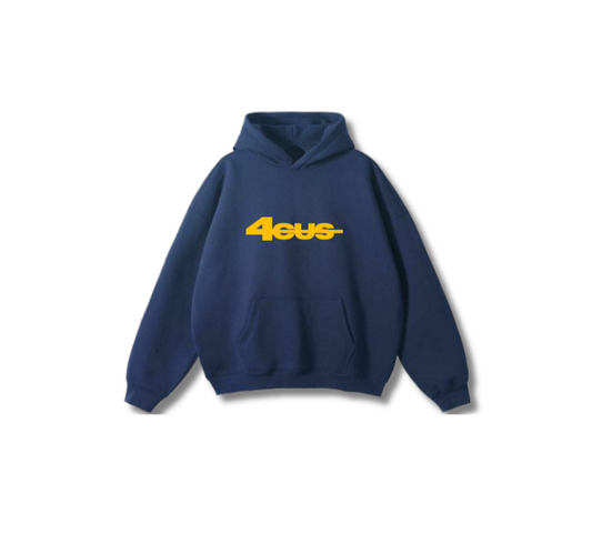 Wide Leg Hoodie - Yellow Navy