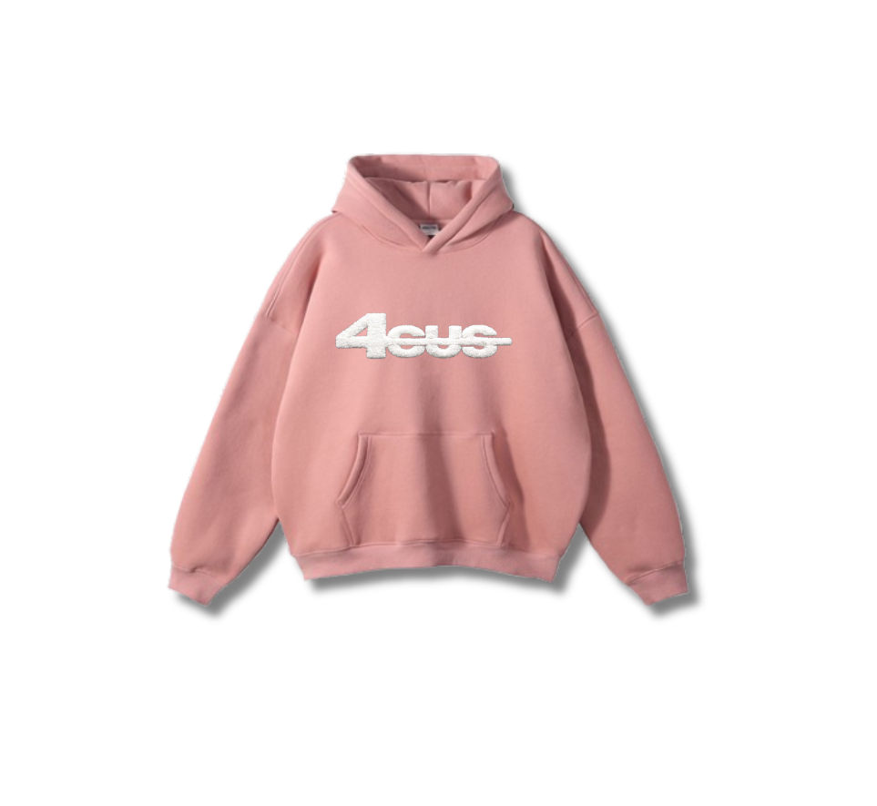 Chenille Patch Hoodie - Peach