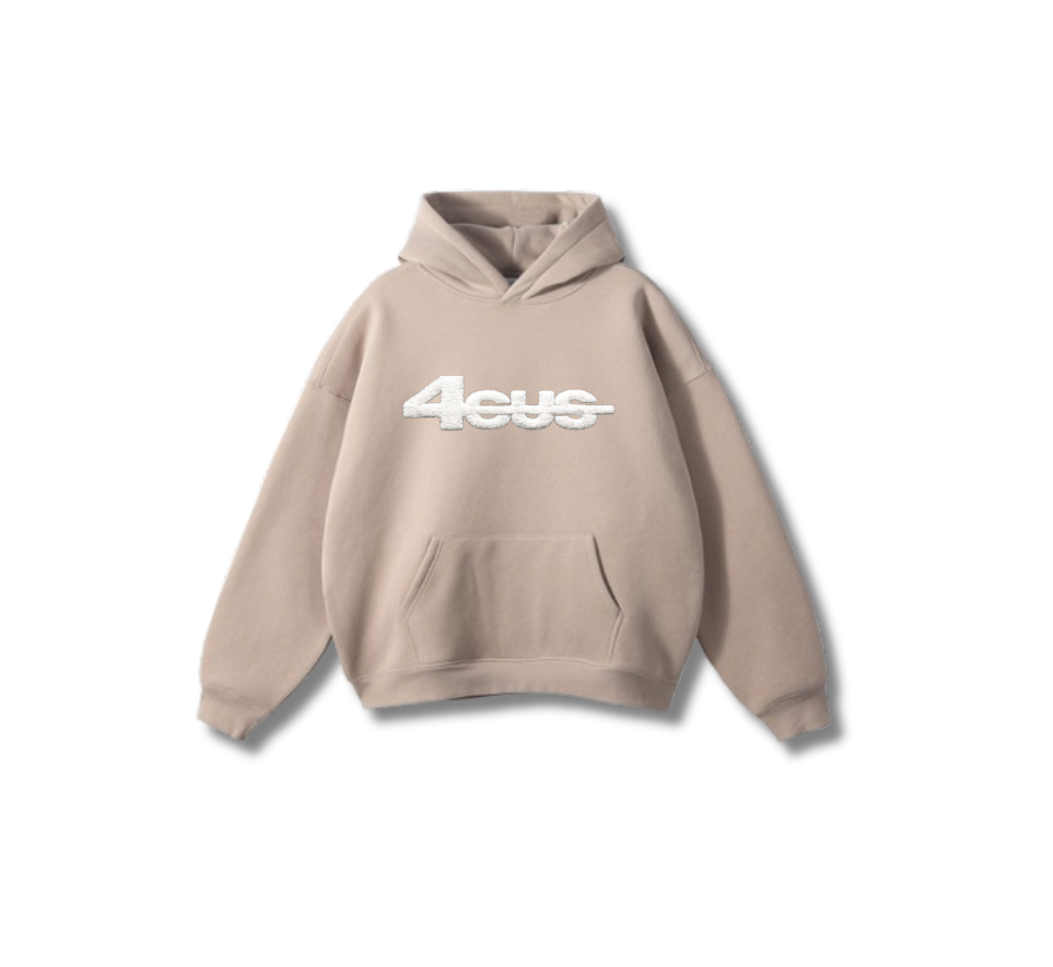 Chenille Patch Hoodie - Cream