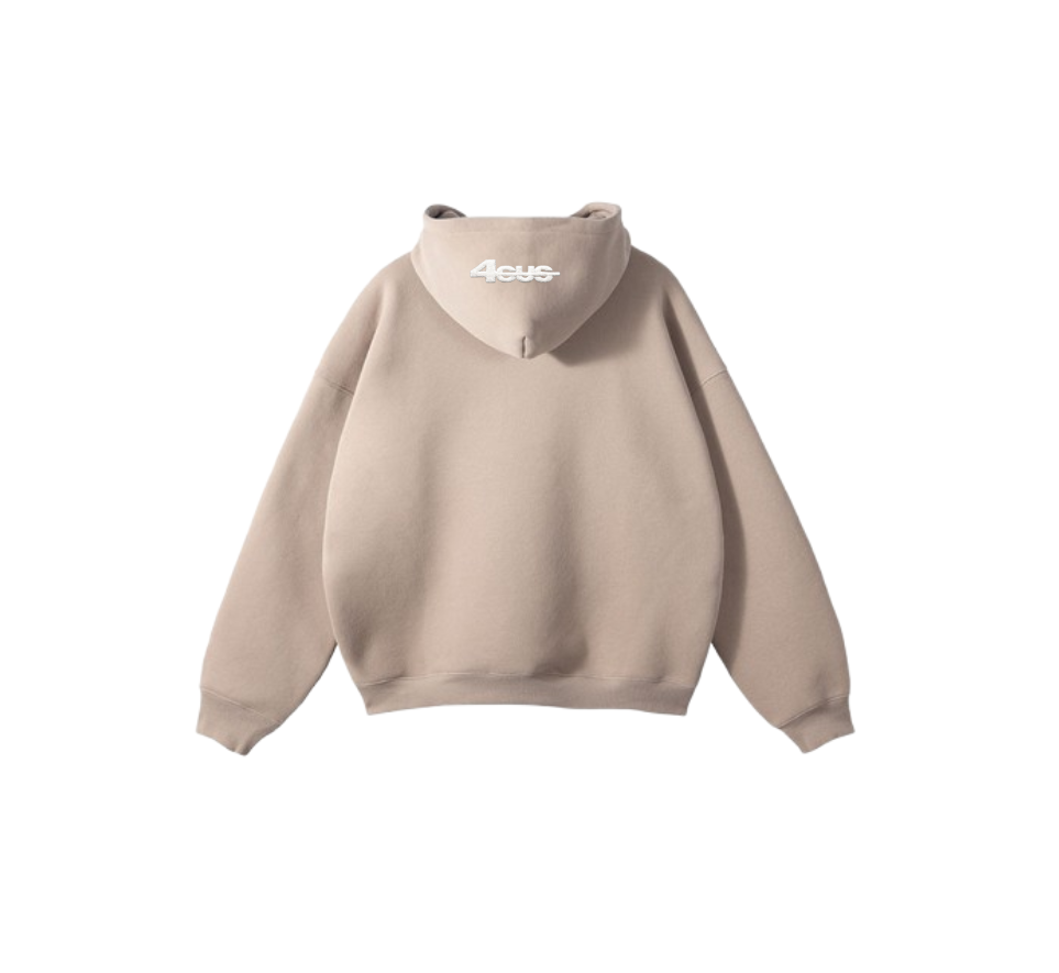 Chenille Patch Hoodie - Cream