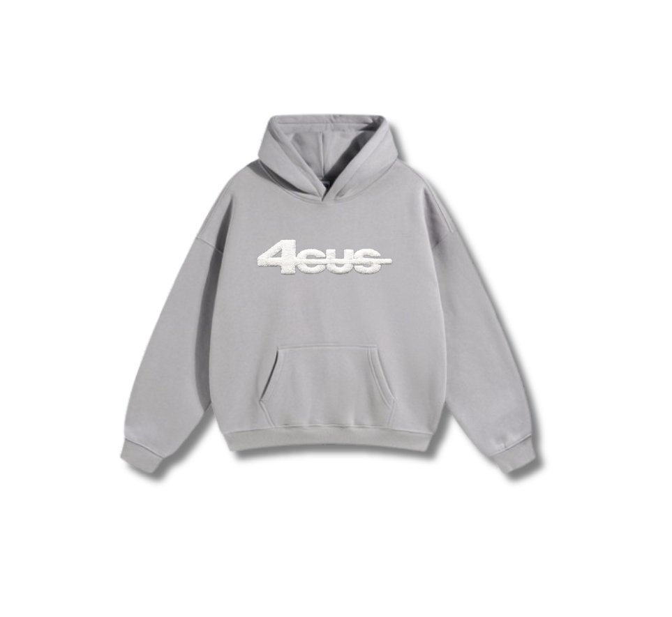 Chenille Patch Hoodie - Silver