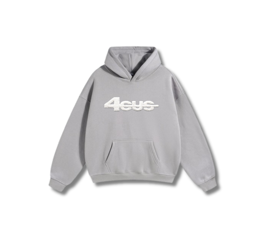 Chenille Patch Hoodie - Silver