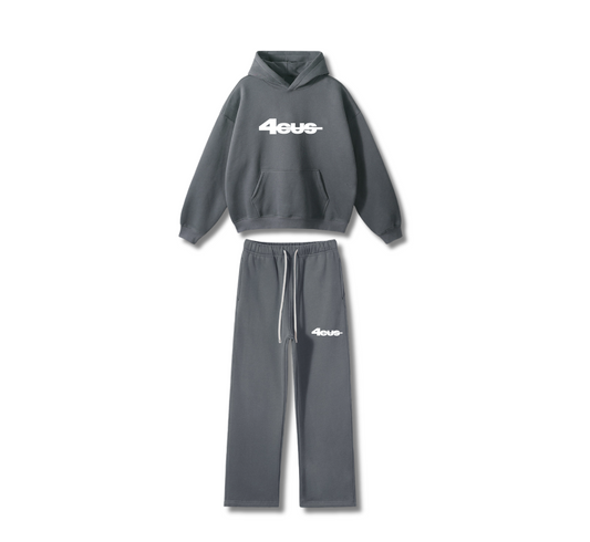 Wide Leg Tracksuit - Stone Gray